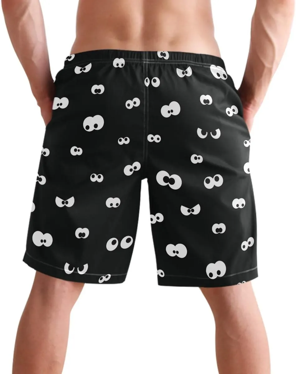 visesunny Mens Funny Swim Trunks Quick Dry Beachwear Sports Running Swim Board Shorts Mesh Lining