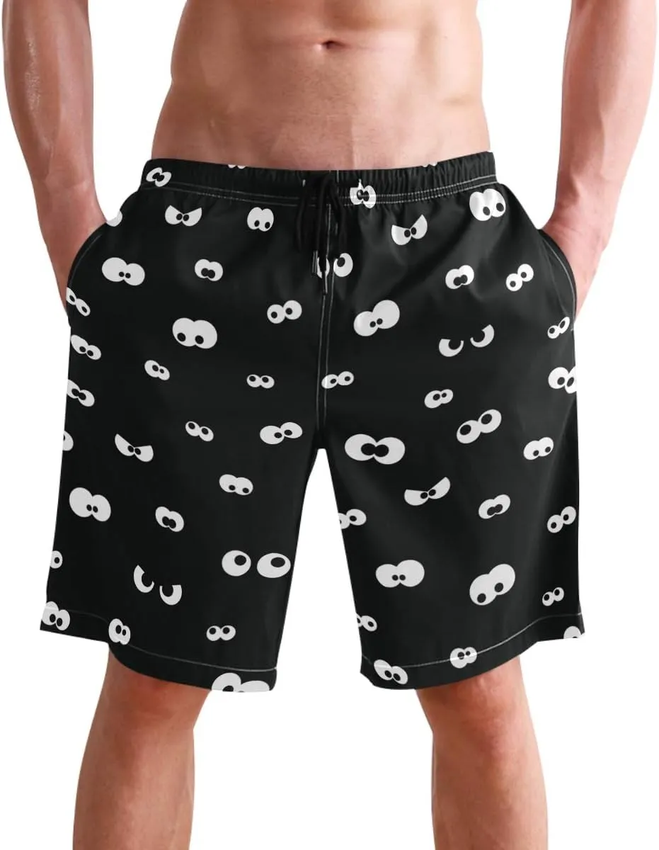 visesunny Mens Funny Swim Trunks Quick Dry Beachwear Sports Running Swim Board Shorts Mesh Lining