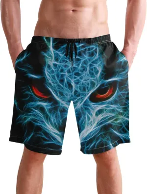 visesunny Mens Funny Swim Trunks Quick Dry Beachwear Sports Running Swim Board Shorts Mesh Lining