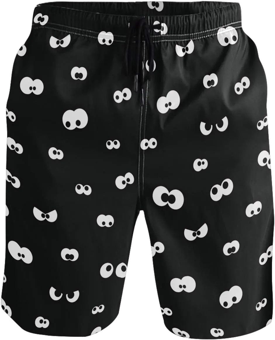 visesunny Mens Funny Swim Trunks Quick Dry Beachwear Sports Running Swim Board Shorts Mesh Lining