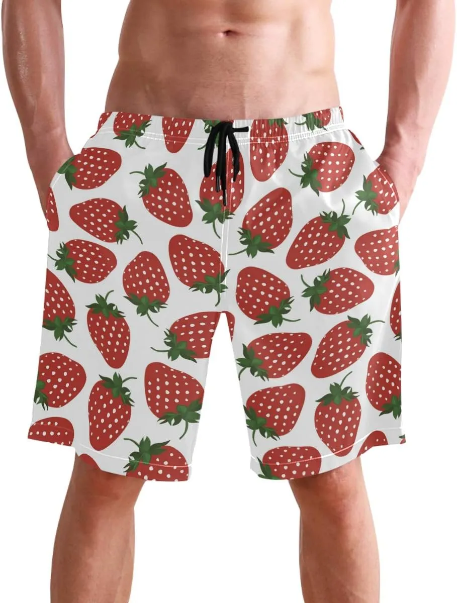 visesunny Mens Funny Swim Trunks Quick Dry Beachwear Sports Running Swim Board Shorts Mesh Lining