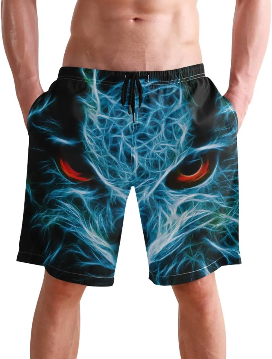 visesunny Mens Funny Swim Trunks Quick Dry Beachwear Sports Running Swim Board Shorts Mesh Lining