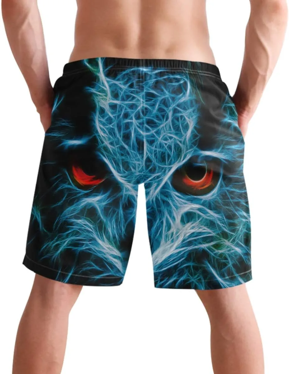visesunny Mens Funny Swim Trunks Quick Dry Beachwear Sports Running Swim Board Shorts Mesh Lining