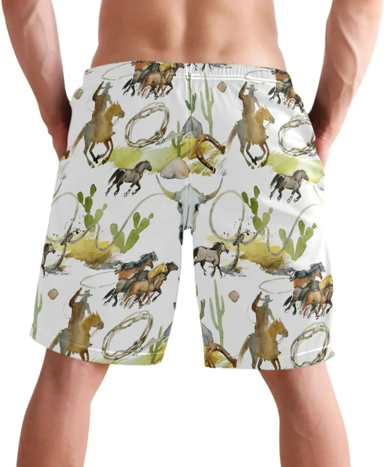 visesunny Men's Novelty Beach Shorts Quick Dry Swimwear Sports Running Swim Board Shorts Bathing Suits