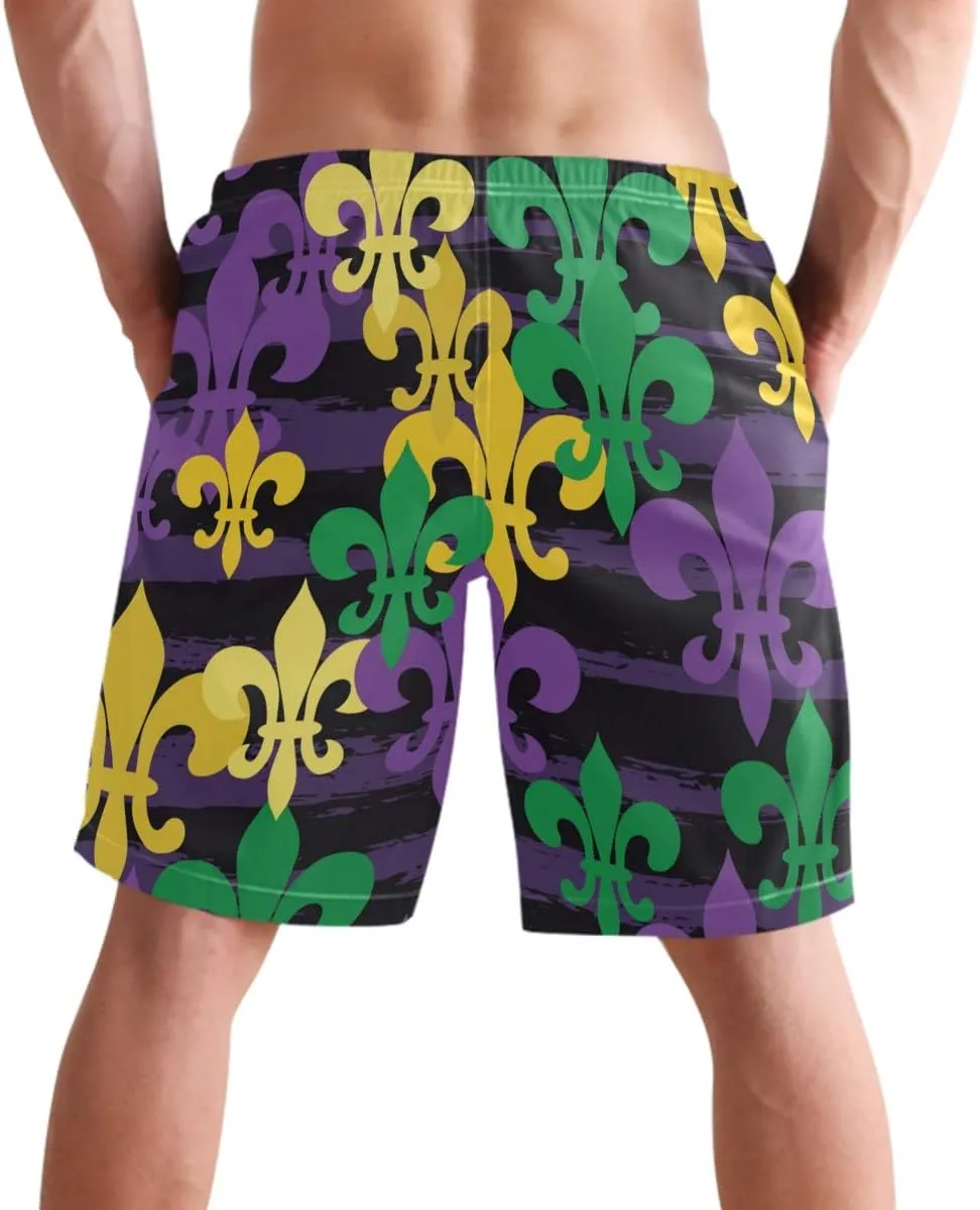 visesunny New Summer Men's Swim Trunks Quick Dry Bathing Suits Holiday Beach Short Casual Board Shorts