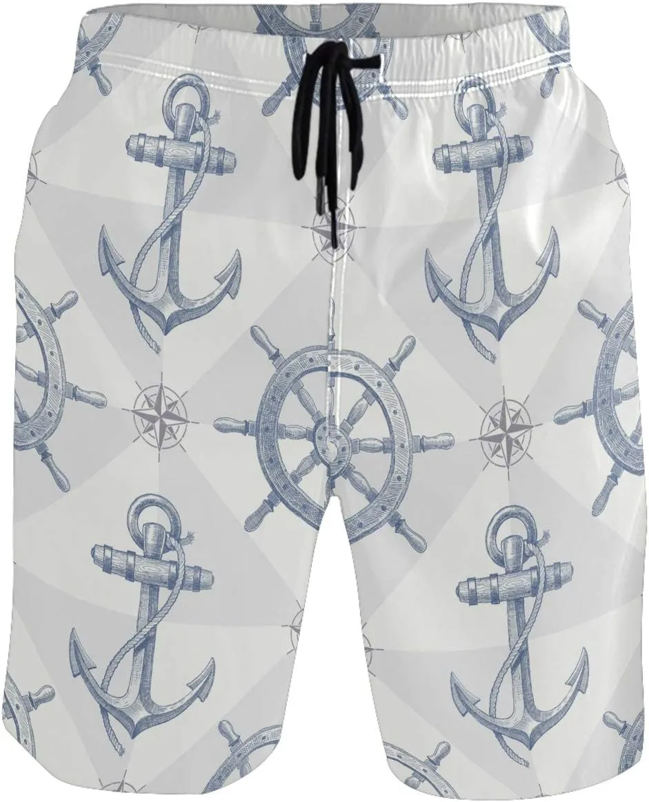 visesunny New Summer Men's Swim Trunks Quick Dry Bathing Suits Holiday Beach Short Casual Board Shorts