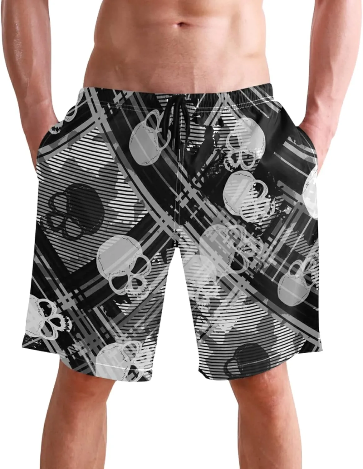 visesunny New Summer Men's Swim Trunks Quick Dry Bathing Suits Holiday Beach Short Casual Board Shorts