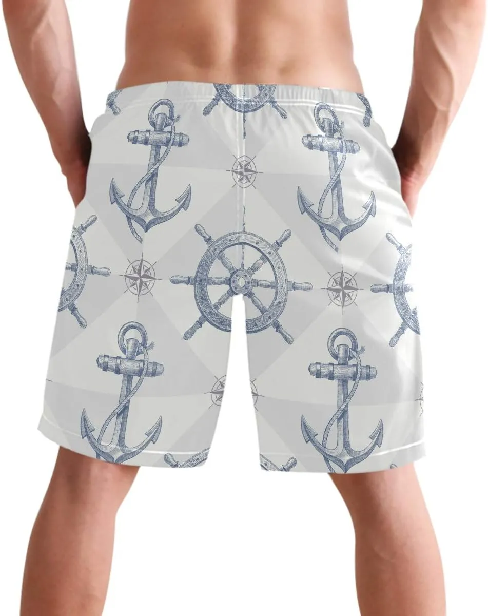 visesunny New Summer Men's Swim Trunks Quick Dry Bathing Suits Holiday Beach Short Casual Board Shorts