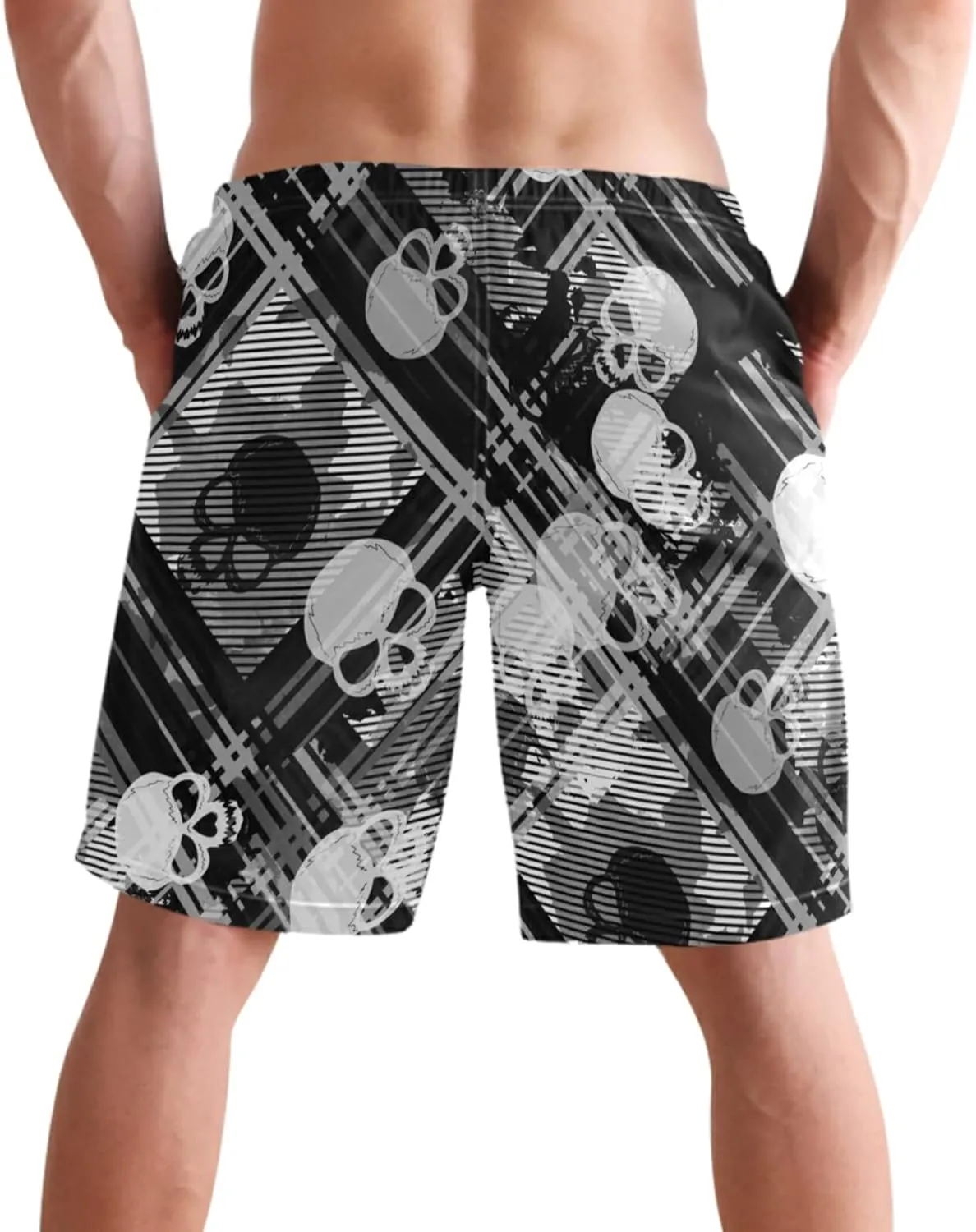 visesunny New Summer Men's Swim Trunks Quick Dry Bathing Suits Holiday Beach Short Casual Board Shorts