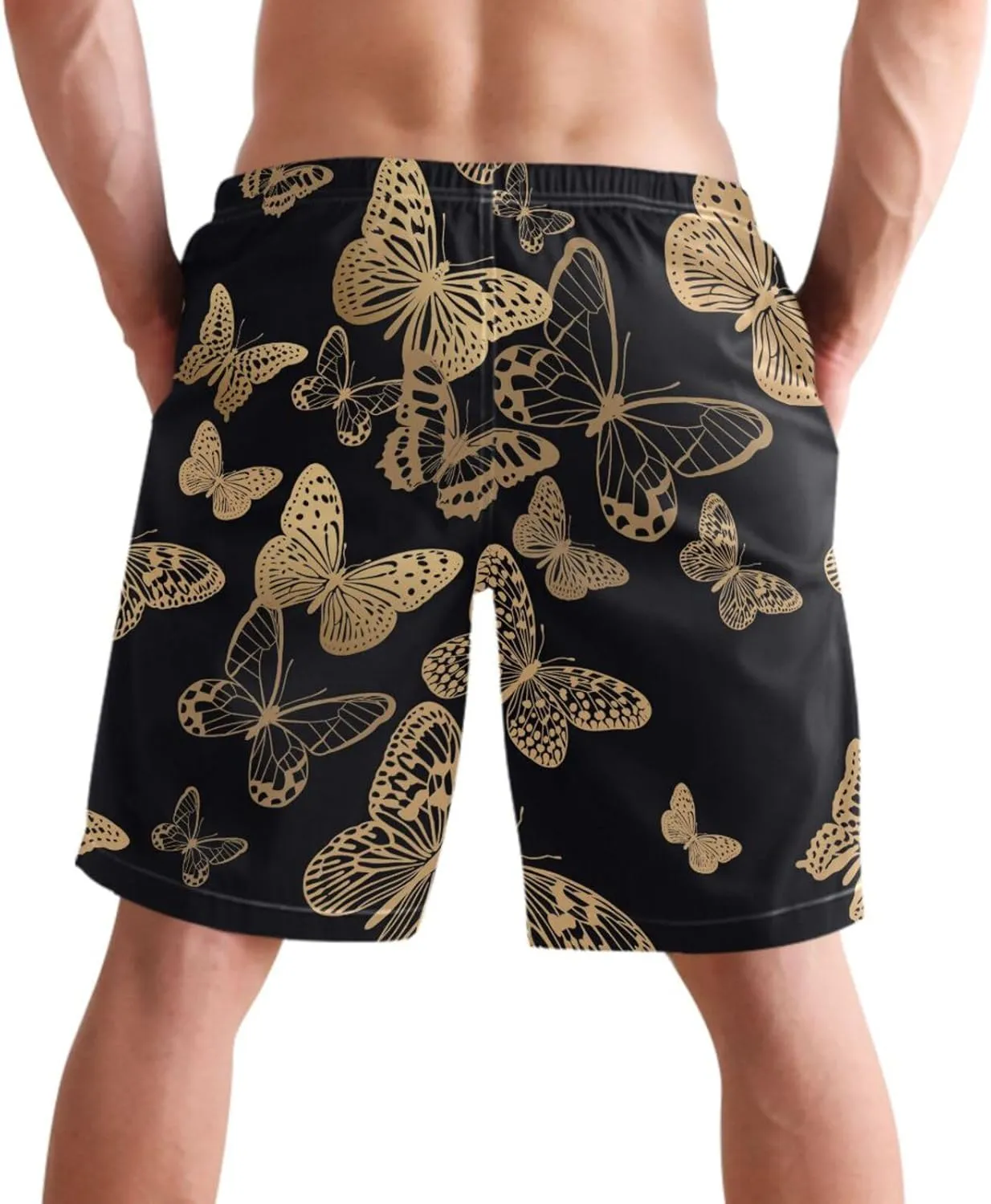 visesunny Stylish Mens Swim Trunks Quick Dry Beachwear Sports Running Swim Board Shorts Bathing Suits Mesh Lining