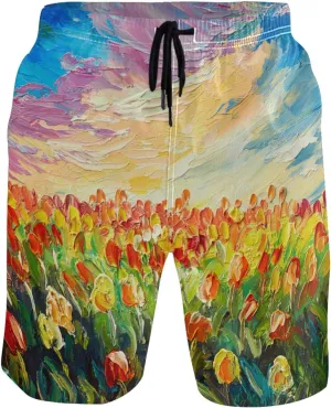 visesunny Stylish Mens Swim Trunks Quick Dry Beachwear Sports Running Swim Board Shorts Bathing Suits Mesh Lining