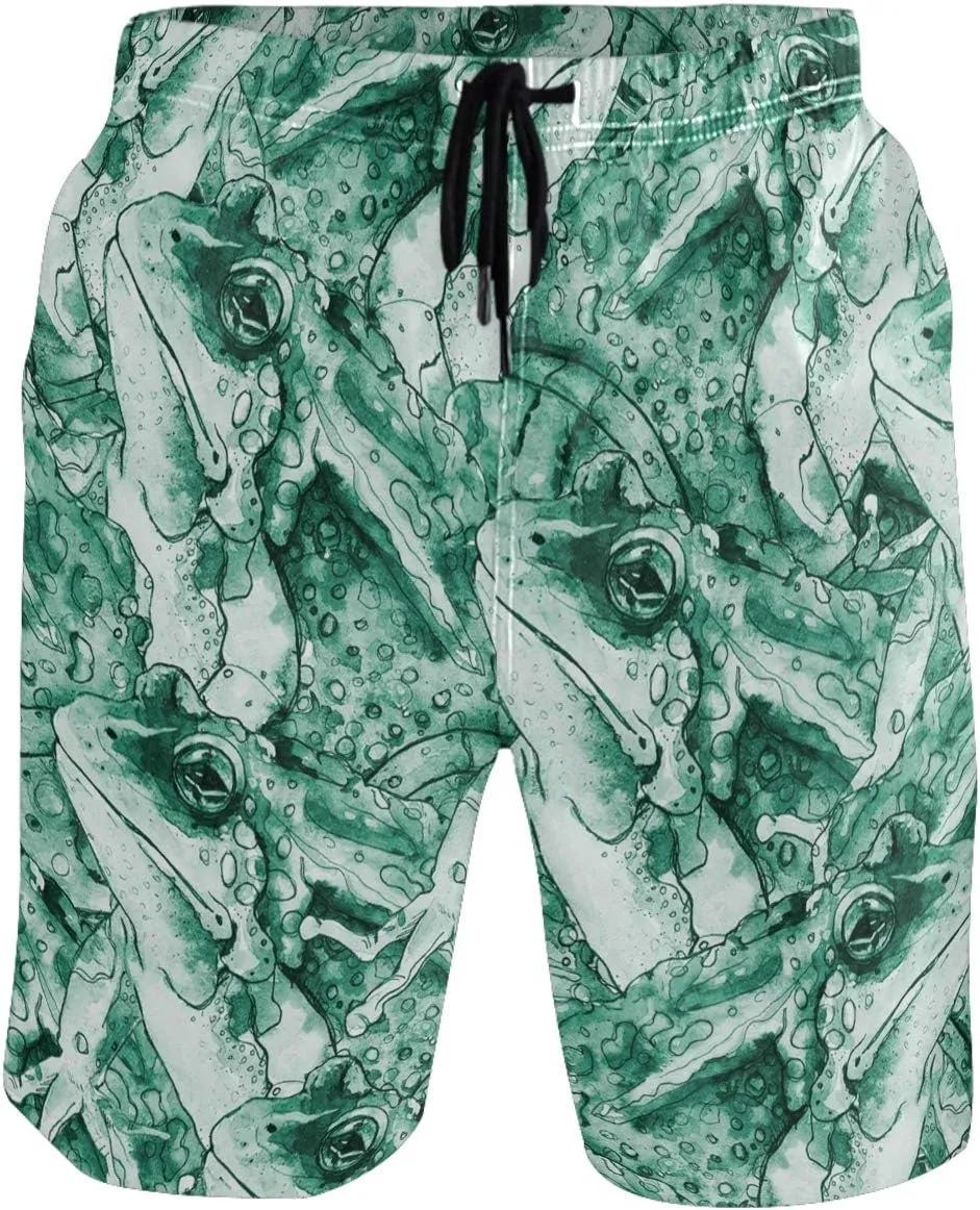 visesunny Stylish Mens Swim Trunks Quick Dry Beachwear Sports Swim Board Shorts Holiday Party Bathing Suits