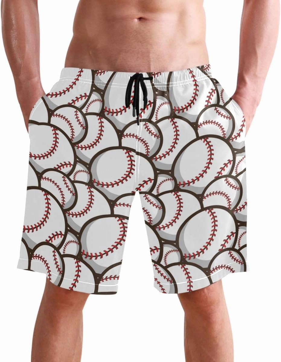 visesunny Fashion Funny Style Men's Beach Shorts Swim Trunks Quick Dry Casual Polyester Swim Shorts with Pockets S-XXL