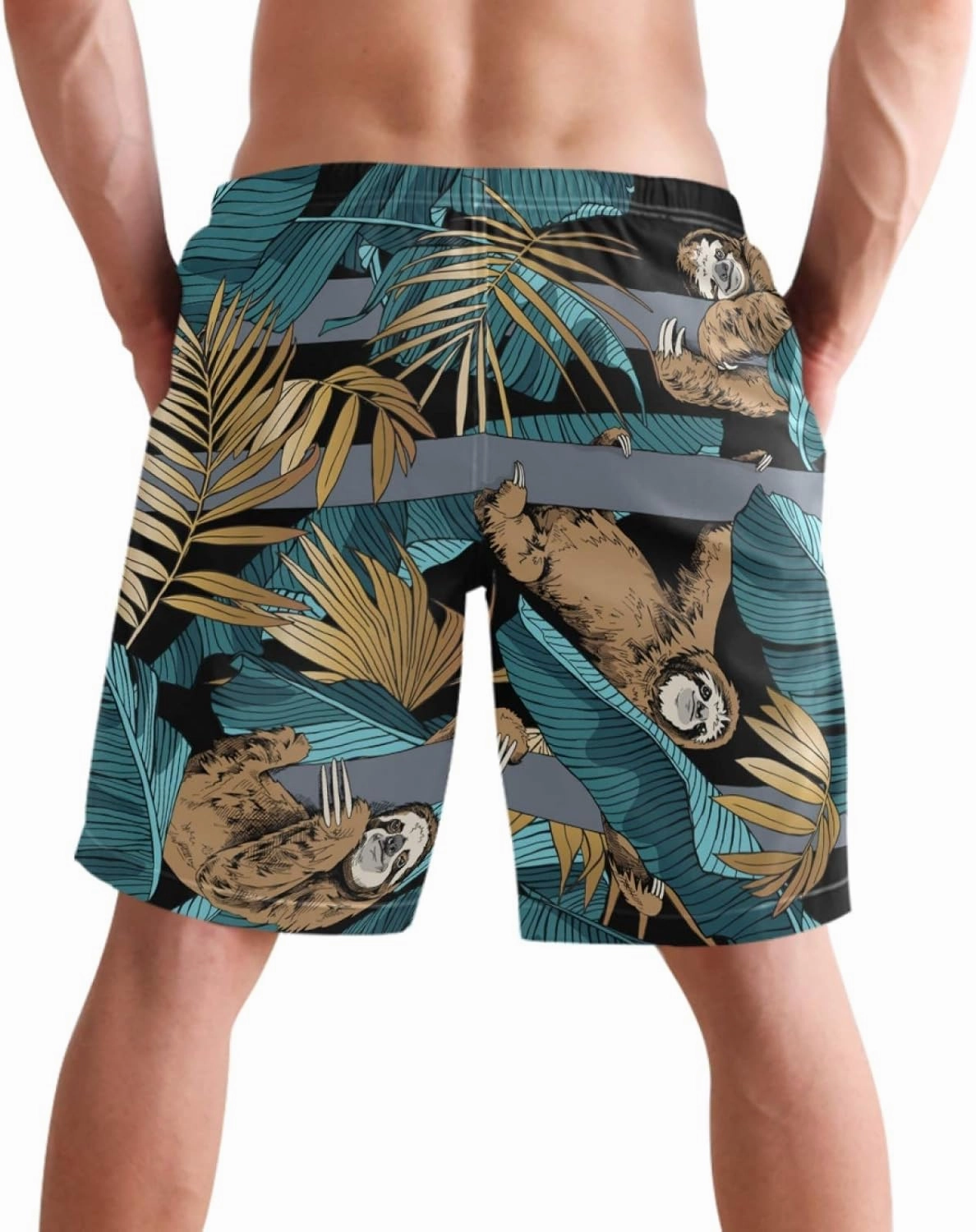visesunny Fashion Funny Style Men's Beach Shorts Swim Trunks Quick Dry Casual Polyester Swim Shorts with Pockets S-XXL
