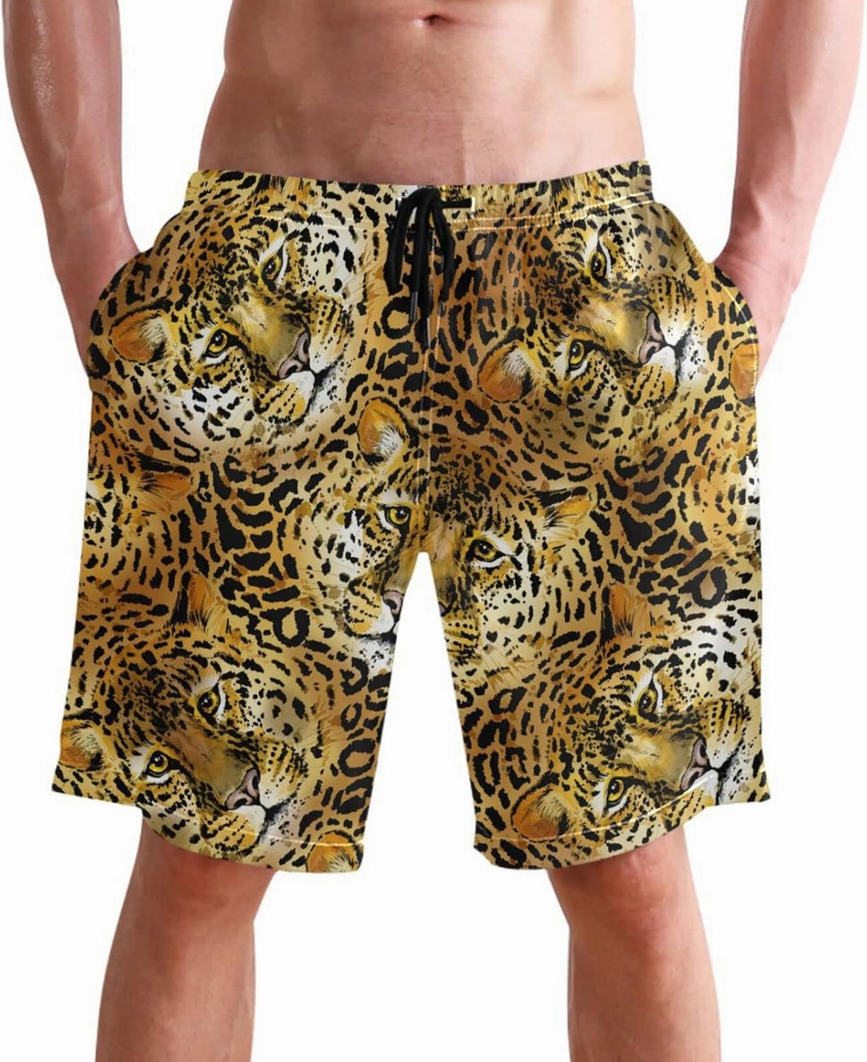 visesunny Fashion Funny Style Men's Beach Shorts Swim Trunks Quick Dry Casual Polyester Swim Shorts with Pockets S-XXL