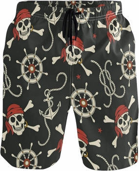 visesunny Fashion Funny Style Men's Beach Shorts Swim Trunks Quick Dry Casual Polyester Swim Shorts with Pockets S-XXL