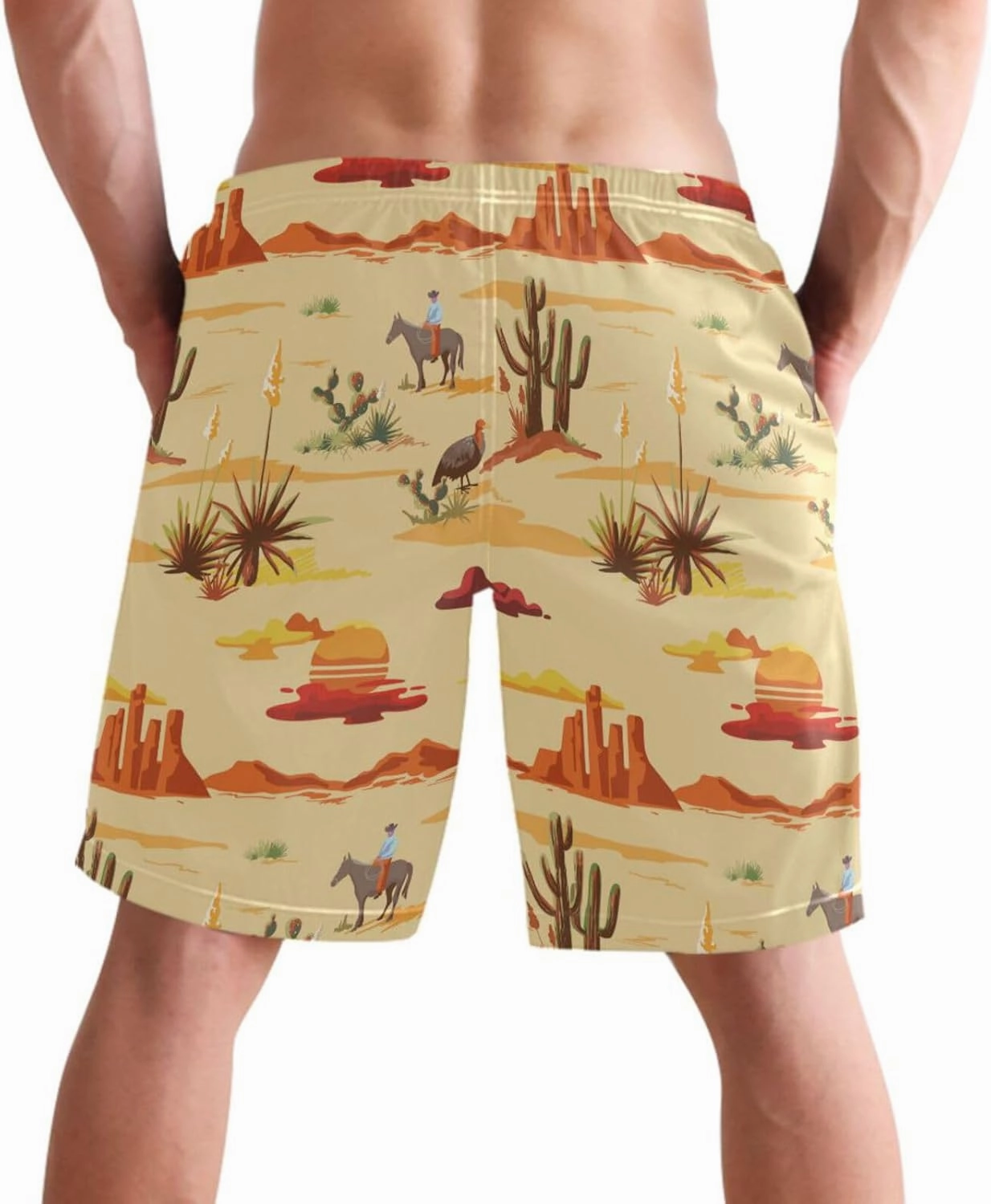 visesunny Fashion Men's Novelty Swim Trunks Quick Dry Swimwear Summer Beach Sports Board Shorts Floral Bathing Suit