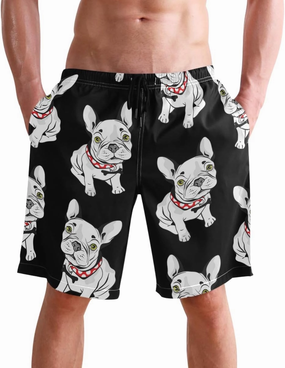 visesunny Hawaiian Men's Summer Beach Shorts Swim Trunks Sports Running Bathing Suits with Mesh Lining