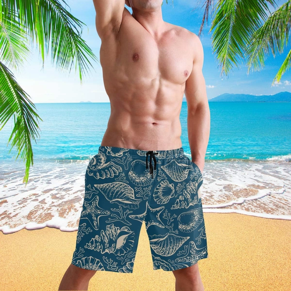visesunny Mens Funny Swim Trunks Quick Dry Beachwear Sports Running Swim Board Shorts Mesh Lining