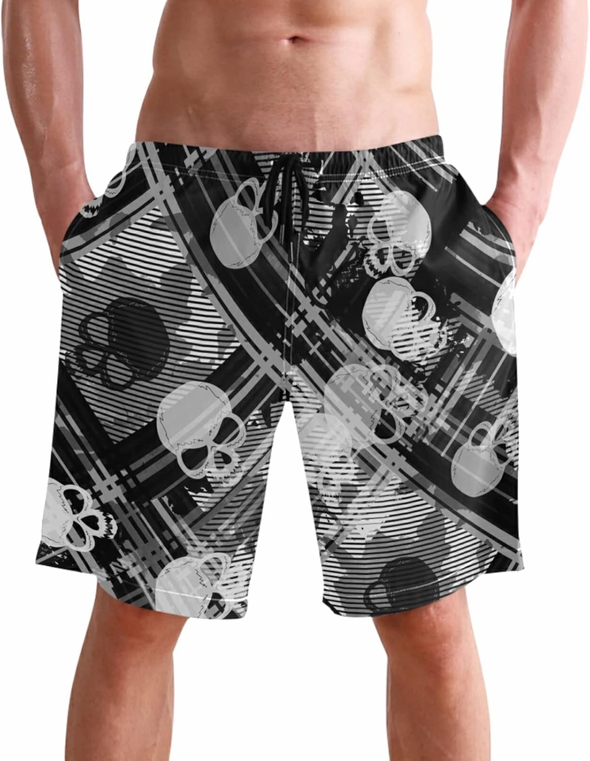 visesunny New Summer Men's Swim Trunks Quick Dry Bathing Suits Holiday Beach Short Casual Board Shorts