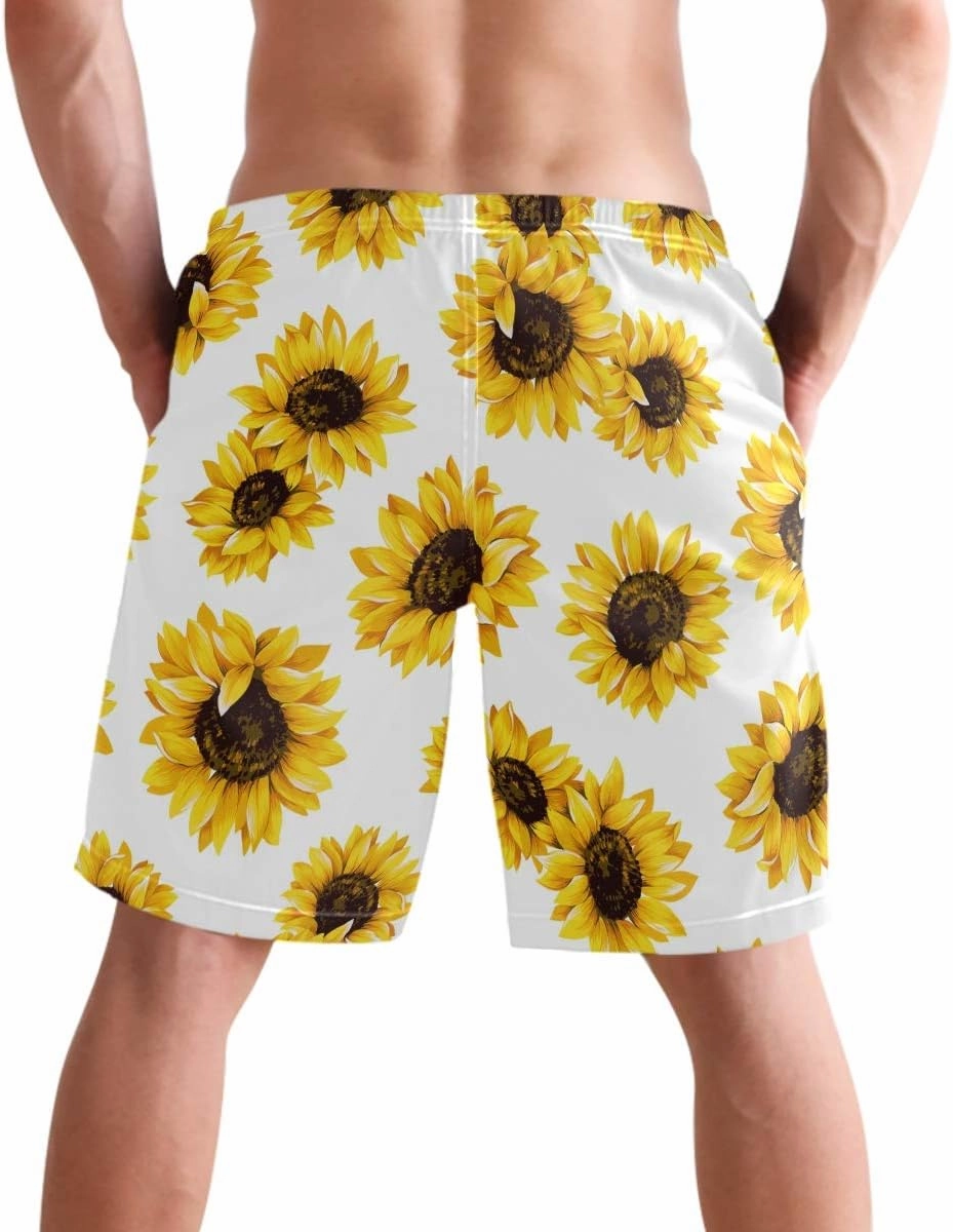 visesunny New Summer Men's Swim Trunks Quick Dry Bathing Suits Holiday Beach Short Casual Board Shorts