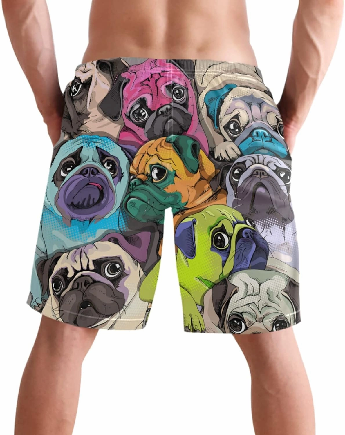 visesunny Stylish Mens Swim Trunks Quick Dry Beachwear Sports Running Swim Board Shorts Bathing Suits Mesh Lining
