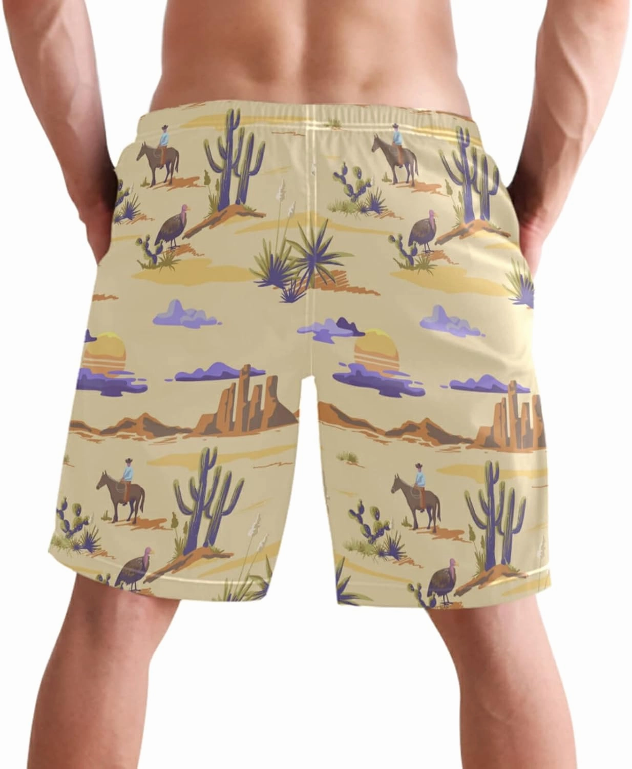 visesunny Stylish Mens Swim Trunks Quick Dry Beachwear Sports Running Swim Board Shorts Bathing Suits Mesh Lining