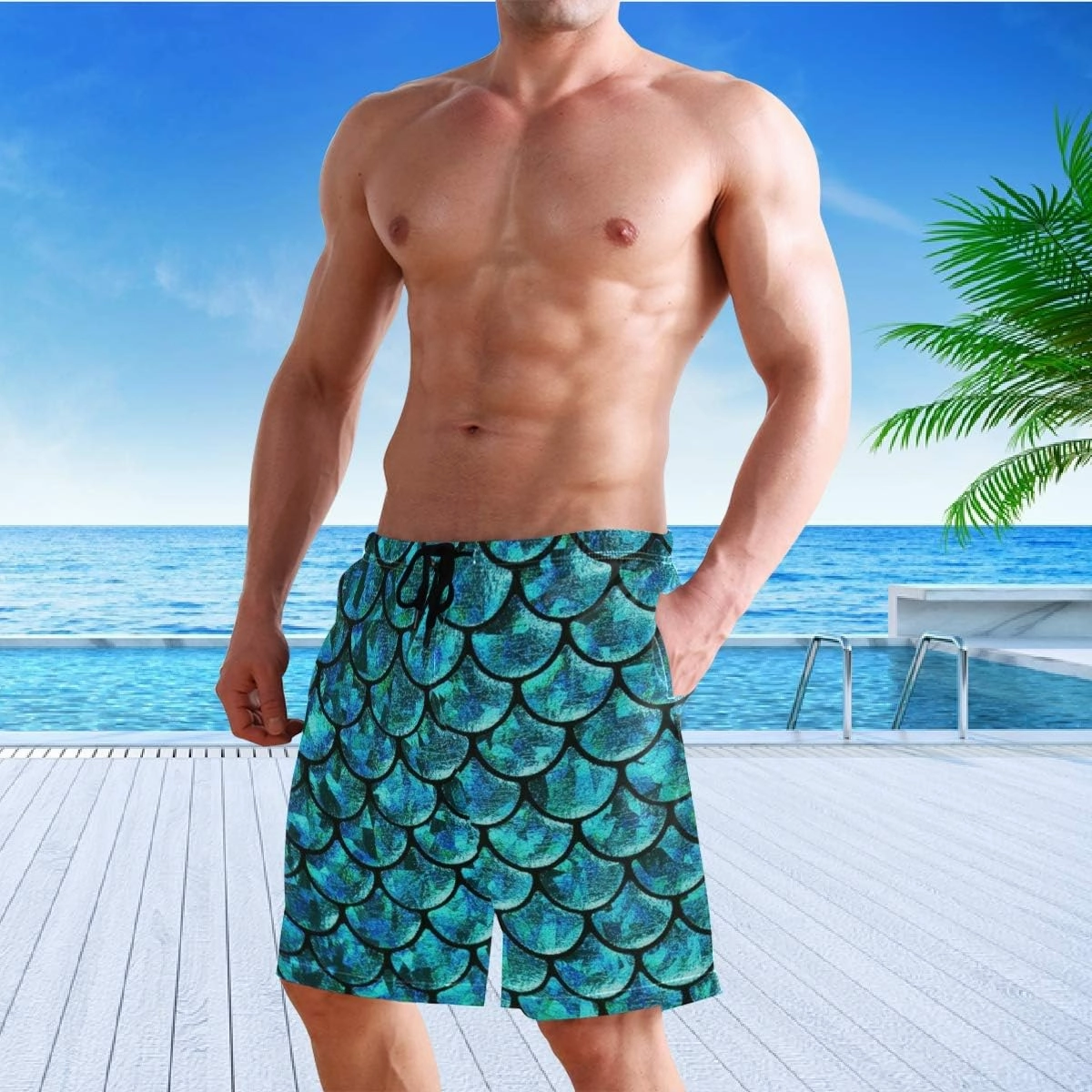 visesunny Summer Mens Swim Trunks Mesh Liner Swimming Trunks Men's Bathing Suit Quick Dry Swim Shorts