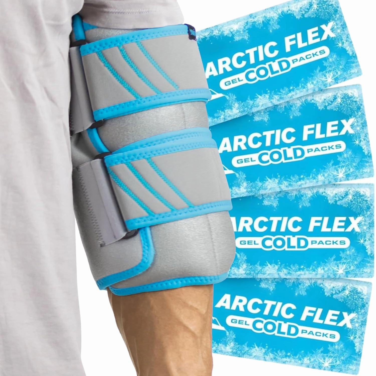 Vive Elbow Ice Pack Wrap - Ultra Cold Gel Ice Pack for Injuries Reusable - Elbow Support Compression for Cold/Hot Therapy - Adjustable for Men/Women, Sports Recovery, Arthritis, Tendonitis Pain Relief