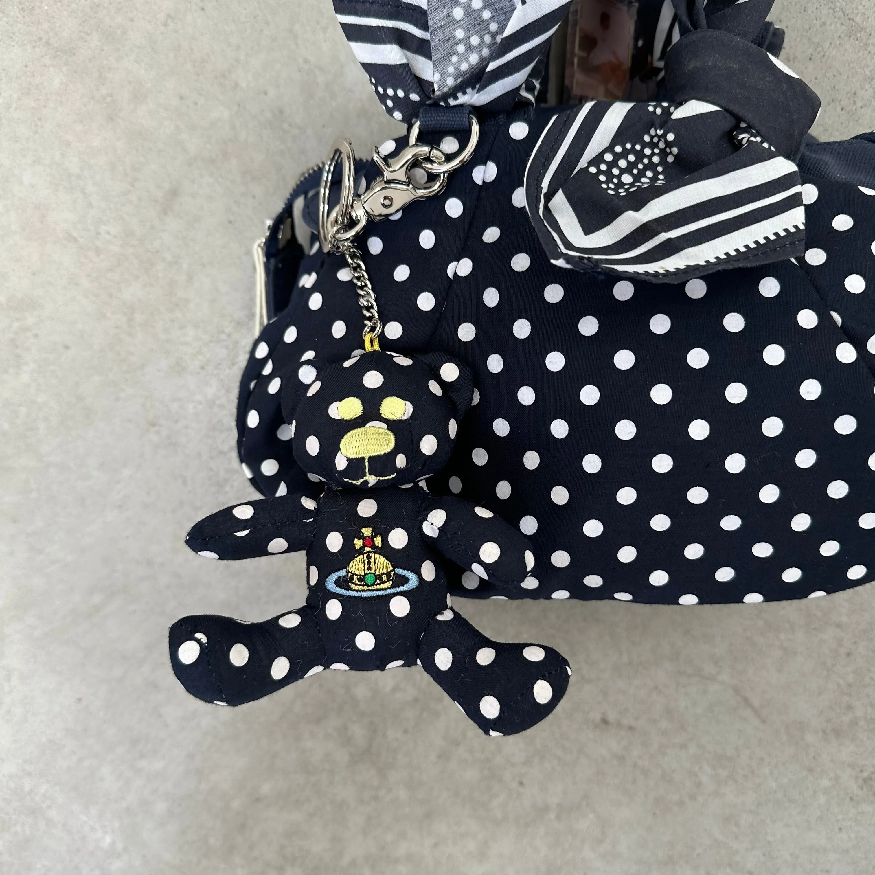 Vivienne Westwood Mini Hand Bag with Teddy Bear Charm