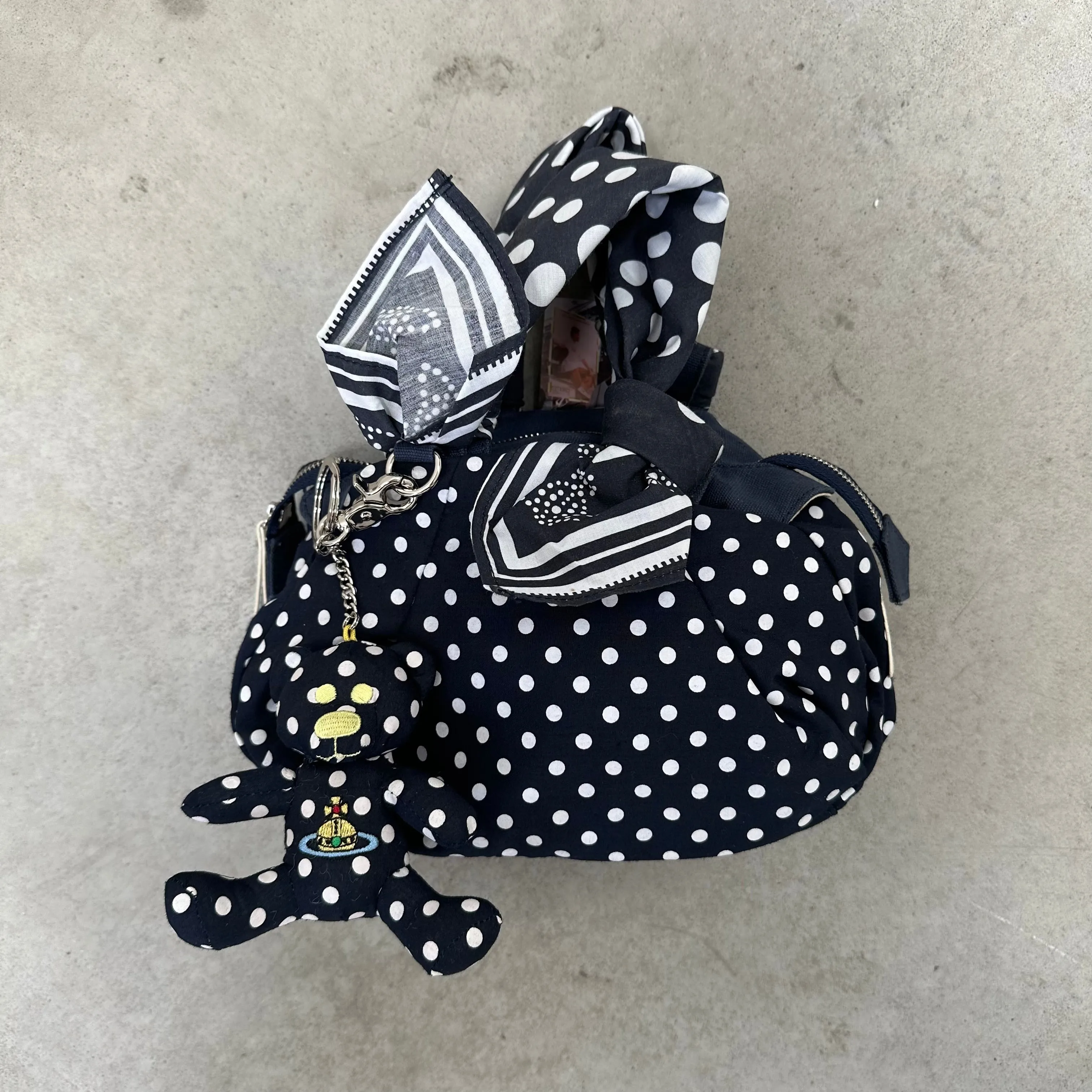 Vivienne Westwood Mini Hand Bag with Teddy Bear Charm