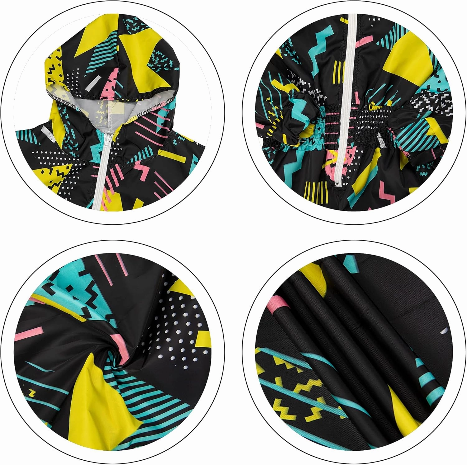 VOIKERDR Women Colorblock One Piece Outfits Set High Waist Pants Long Sleeve Zipper Front Windbreaker Jumpsuit