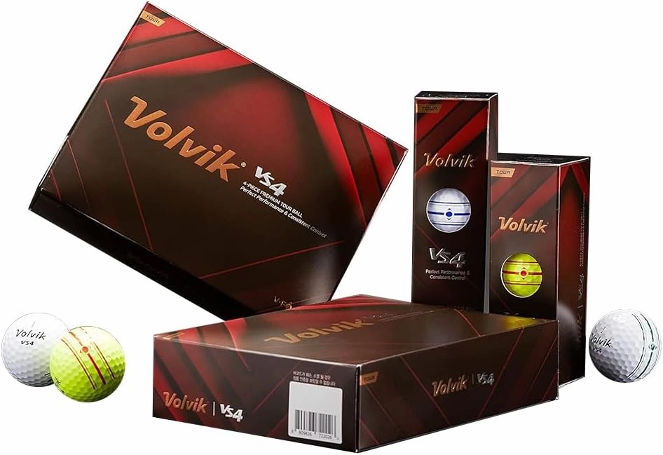 Volvik Tour VS4 Premium Golf Balls Bundle with Genuine Italian Real Solid Leather Belt, Unisex, 5 Ball Markers, & 1 Magnetic Hat Clip