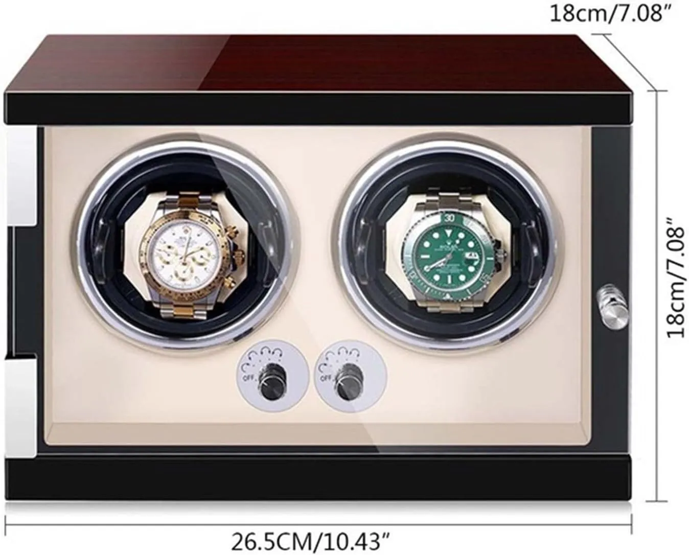 Watch Winder for Men's and Women's Automatic Watch with LED Lights Quiet Japanese Motor Watch Winder Box for 1/2/4/6 Watches Open and Shut Down Featured
