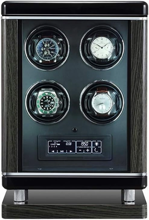 Watch Automatic Watch Winder with Quiet Motors Watch Winder Case with Fingerprint Unlock Remote Control LCD Touch Panel LED Light 6 Rotation Mode