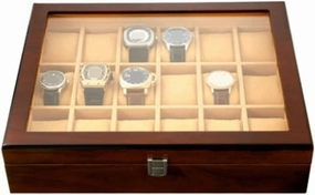 Watch Box Case Watch Organizer Wooden Watch Box With Transparent Glass Top Cover 18-piece Watch Storage Box Lockable Jewelry Case Watch Storage Boxes Watch Display Box ( Color : A , Size : 37.5*8.5*30