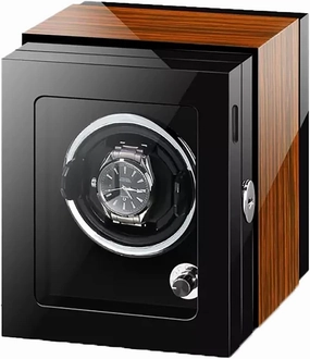 Watch Winder Box for Self-Winding 4 6 9 Watches with LED Light and Quiet Motor Display Box Wooden Piano Finish Adjustable Watch Pillows Rotator Case