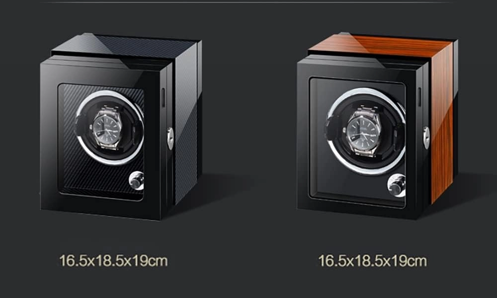 Watch Winder Box for Self-Winding 4 6 9 Watches with LED Light and Quiet Motor Display Box Wooden Piano Finish Adjustable Watch Pillows Rotator Case