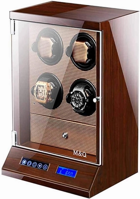 Watch Winder,for 4 Watches   with Drawer4 Storage Position Touch LCD Digital Display,Silent Operation Automatic Watch Shaker Box,