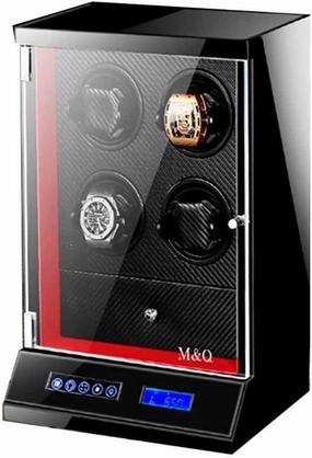Watch Winder,for 4 Watches   with Drawer4 Storage Position Touch LCD Digital Display,Silent Operation Automatic Watch Shaker Box (T4003)