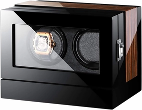 Watch Winders - 2-Slot Luxury Smart Automatic Watch Winding Box Touch Screen Mechanical Watch Winder Shaker Quiet Motor Watches Storage Case with Led Light Watch Winder Display Watch Box