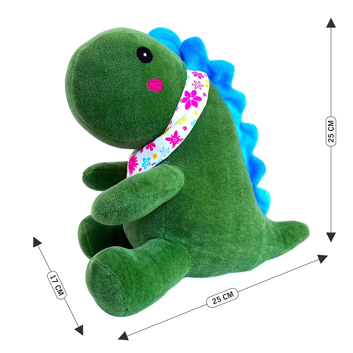 Webby Plush Cute Sitting Dinosaur Stuffed Soft Animal, 25 CM (Green)