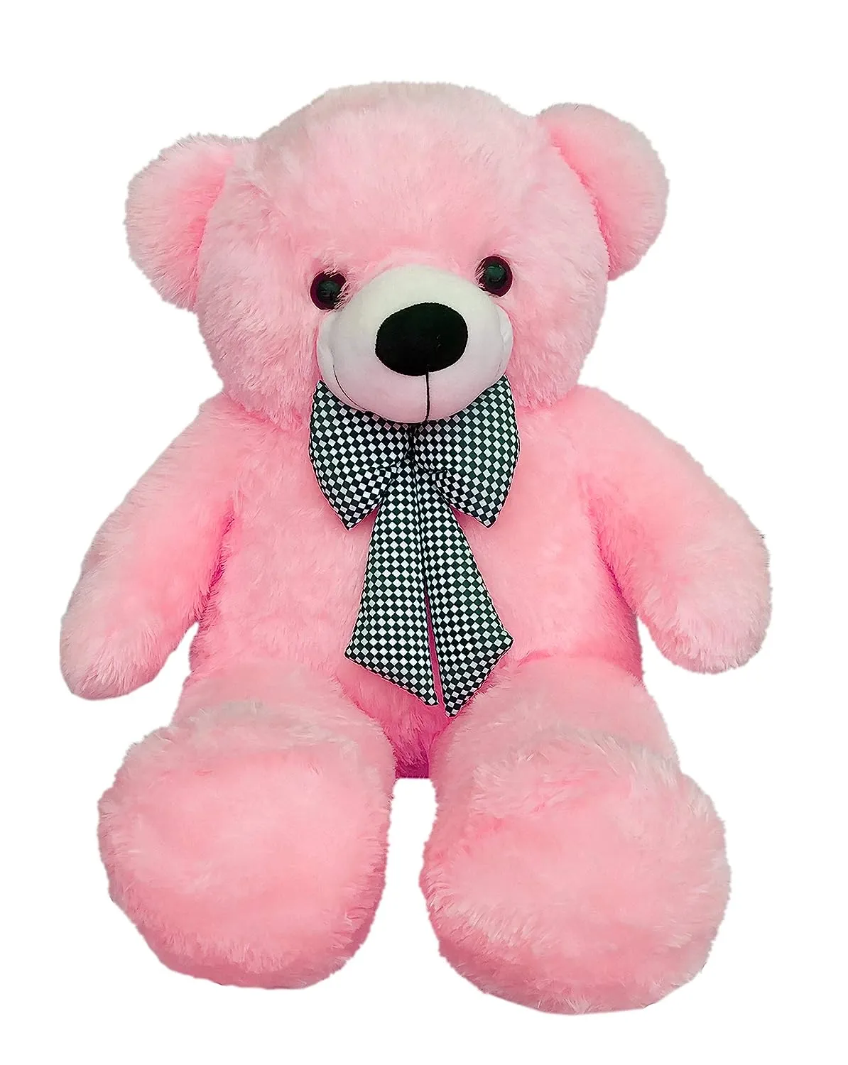 Webby Plush Huggable Teddy Bear with Neck Bow-75 Cm (Pink)