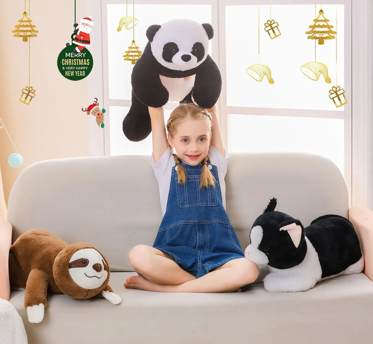 Wepop 5lb Weighted Stuffed Animals, 24in Big Sloth Plush, Cute Soft Plushie Pillows for Adults Boys Girls