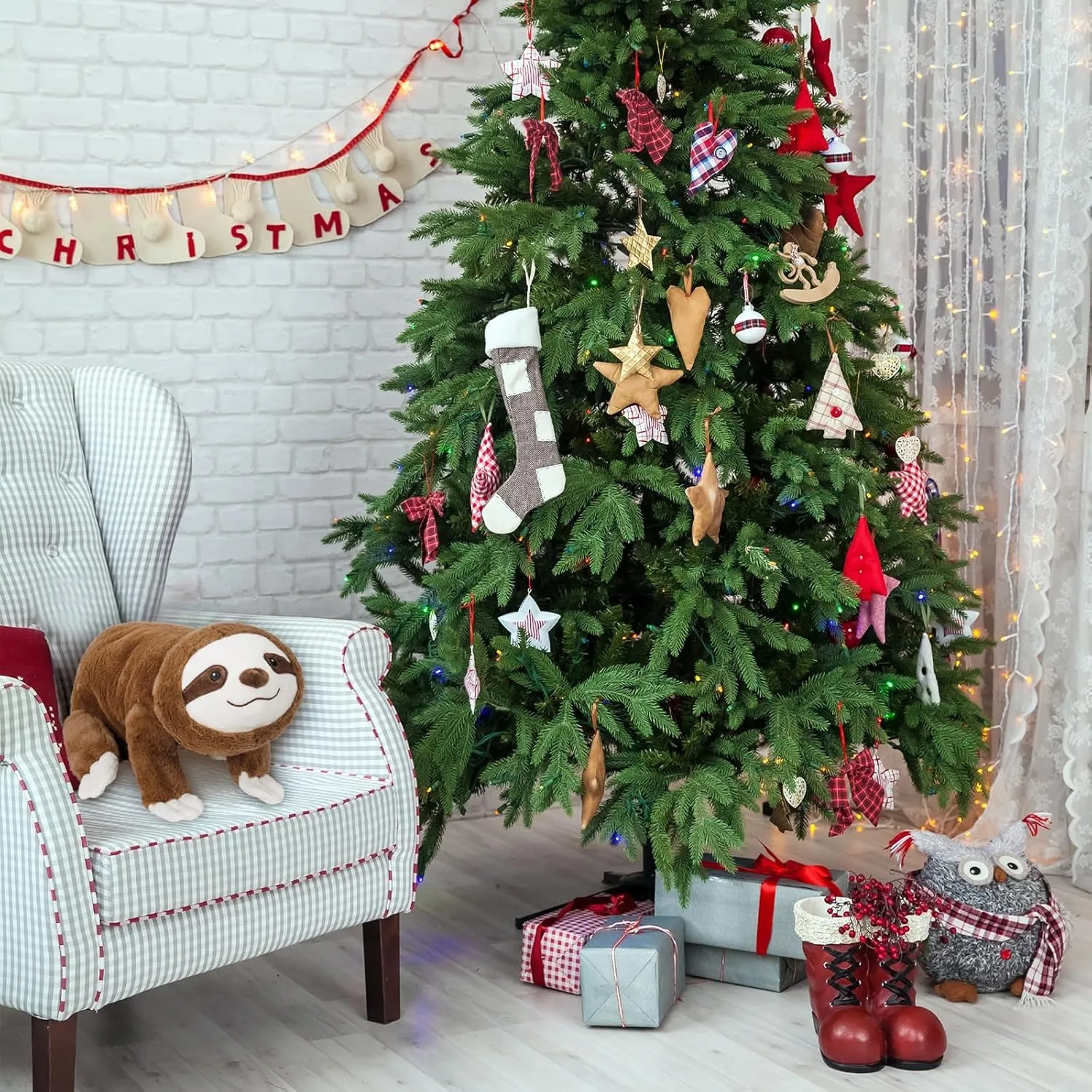 Wepop 5lb Weighted Stuffed Animals, 24in Big Sloth Plush, Cute Soft Plushie Pillows for Adults Boys Girls