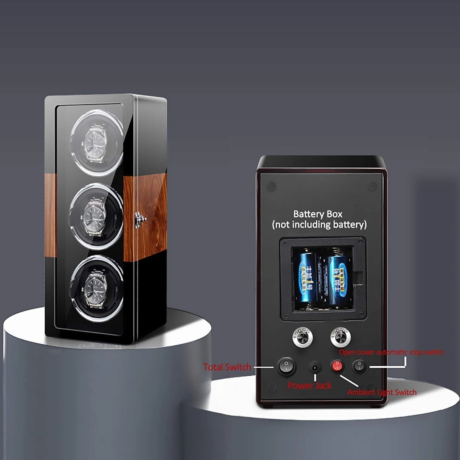 Winding Box Watch Winders - Smart Vertical Watch Winding Box Automatic Mechanical Watches Shaker Quiet Motor Rotating Watch Device Unique 5 Rotation Modes