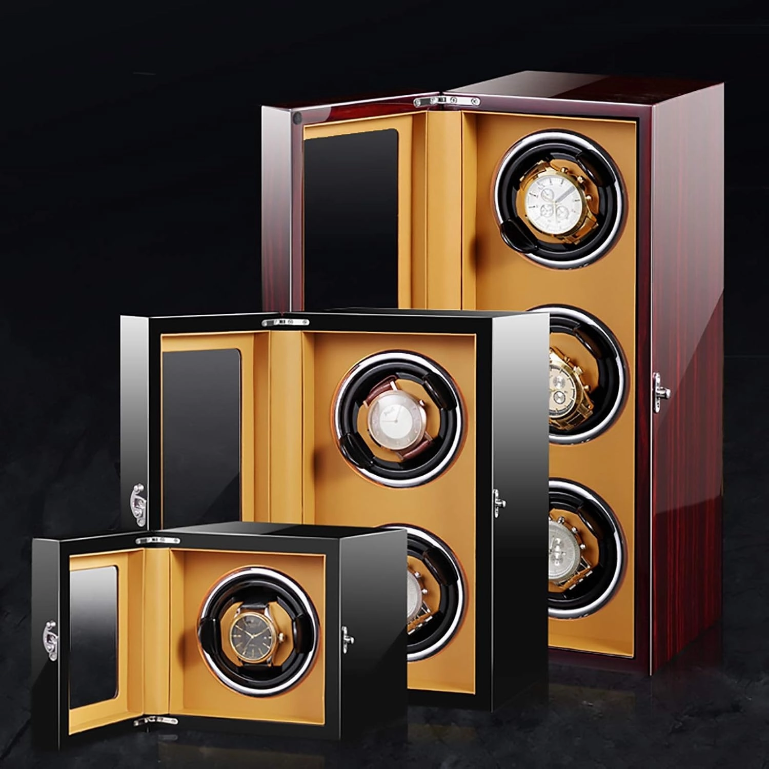 Winding Box Watch Winders - Smart Vertical Watch Winding Box Automatic Mechanical Watches Shaker Quiet Motor Rotating Watch Device Unique 5 Rotation Modes