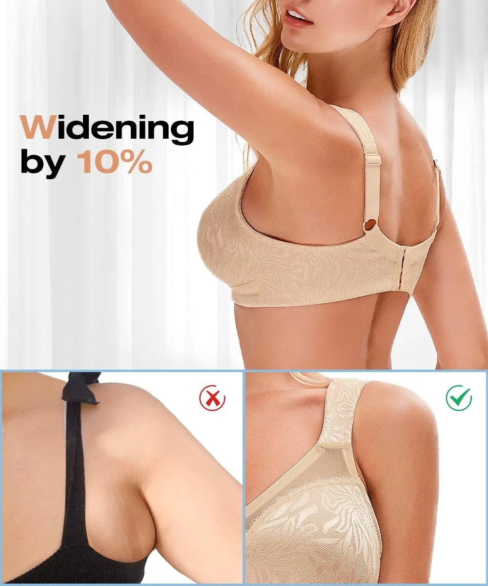 Wingslove Women's Wireless Minimizer Bra Plus Size Non-Padded Soft Full Figure Bra