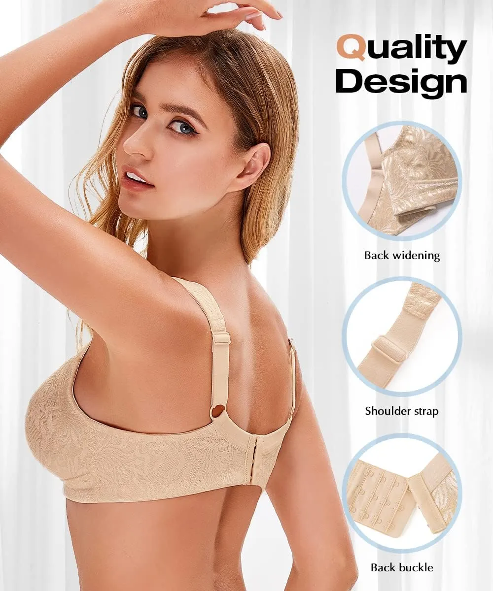 Wingslove Women's Wireless Minimizer Bra Plus Size Non-Padded Soft Full Figure Bra