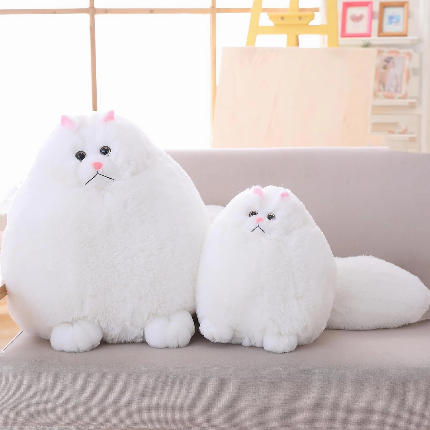 Winsterch Giant Cat Stuffed Animal,Big Stuffed Animal 20 Inches Plush Cat Animal Baby Doll Birthday Gifts for Kids,Boys,Girls,Large Fluffy White Stuffed Cat Plush Toy